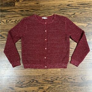 Burgundy Bonpoint Sweater Cardigan size M